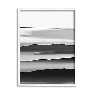 Stupell Misty Clouds Eerie Mountain Landscape Black White 24 X 30 Framed Wall Art, Gray, large