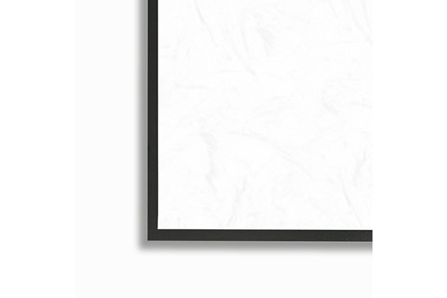 Dynamic and elegant, this black and white piece of art will add some sophistication to your decor. This giclee print has a texturized brush stroke finish and sits within a ready-to-hang black frame.Giclee lithograph mounted on wood with a texturized brush stroke finish | Black frame | Ready to hang | Design by olg shefranov | Made in usa