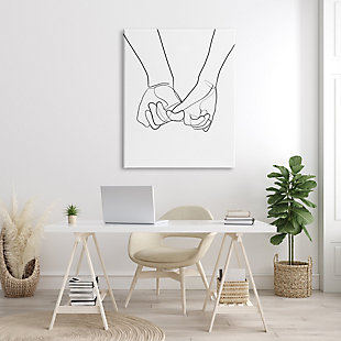 Stupell Fluid Line Abstract Couple Holding Hands Black White 36 X 48 Canvas Wall Art, Black, rollover