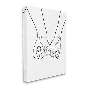 Stupell Fluid Line Abstract Couple Holding Hands Black White 36 X 48 Canvas Wall Art, Black, large