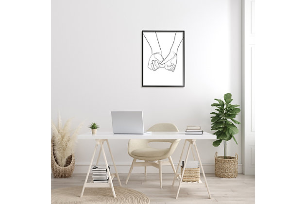 Sweet in sentiment and subtle in design, this abstract art is a charming addition to your wall decor. This giclee print has a texturized brush stroke finish and sits within a ready-to-hang black frame.Giclee lithograph mounted on wood with a texturized brush stroke finish | Black frame | Ready to hang | Design by ros ruseva | Made in usa