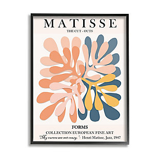 Stupell Classical Matisse Painting Cut Out Forms Traditional Abstract 24 X 30 Framed Wall Art, Orange, large