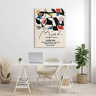 Stupell Miro Traditional Abstract Painter Geometric Design Blue Red 36 X 48 Canvas Wall Art, Beige, rollover