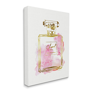 Stupell Glam Perfume Bottle Gold Pink 36 X 48 Canvas Wall Art, Pink, large