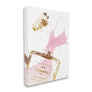 Stupell Glam Perfume Bottle Splash Pink Gold 36 X 48 Canvas Wall Art, Pink, large