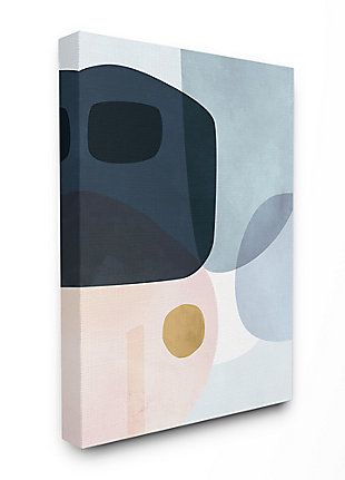 Stupell Mod Shapes Blue Navy And Peach Overlapping Abstract 30 X 40 Canvas Wall Art, Blue, rollover