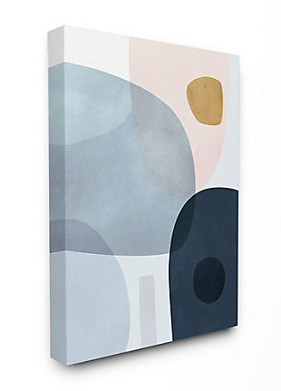 Stupell Mod Shapes Slate Blue Navy And Peach Overlapping Abstract 30 X 40 Canvas Wall Art, Blue, rollover