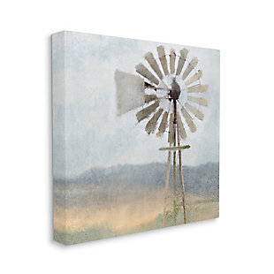 Stupell Neutral Blue Windmill Breeze Farmyard Painting 30 X 30 Canvas Wall Art, Blue, large