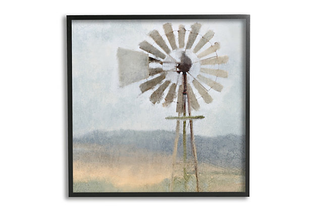 The soft hues and quaint rural scene in this wall art will bring a relaxed sensibility to your home decor. This giclee print has a texturized brush stroke finish and sits within a ready-to-hang black frame.Giclee lithograph mounted on wood with a texturized brush stroke finish | Black frame | Ready to hang | Design by kimberly allen | Made in usa