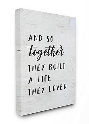 Stupell Together Home Family Inspirational Word On Wood Texture Design 16 X 20 Canvas Wall Art, , large
