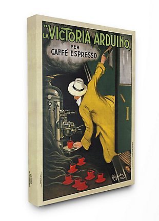Stupell La Victoria Arduino Cafe Espresso Vintage Inspired Poster 36 X 48 Canvas Wall Art, Yellow, large