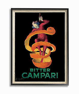 Stupell Bitter Campari Orange Peel Vintage Inspired Poster 16 X 20 Framed Wall Art, Orange, large