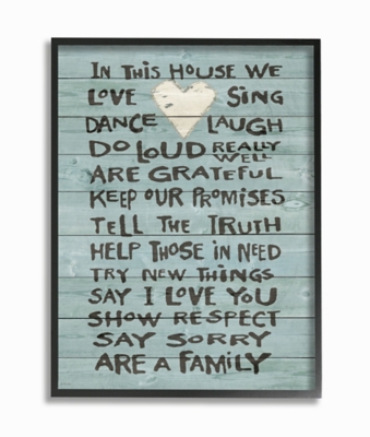 Stupell In This House We Love Family Heart Rustic Wall Art, Green