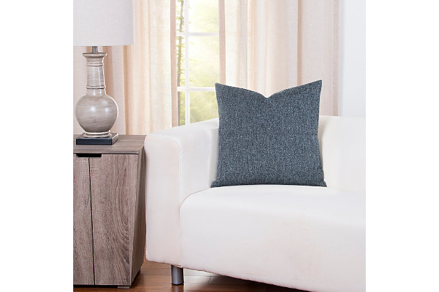 The PoloGear Belmont Blue Eyes Designer Throw Pillow is strikingly solid, with medium blue-gray tones sporting tons of texture. Ideal for a casual lifestyle, this overstuffed pillow is a trendsetting way to enhance a sofa, chair or bed. Removable cover made of polypropylene and polyester | Overstuffed soft polyfill insert  | Hidden zipper closure  | Made in USA | Machine wash