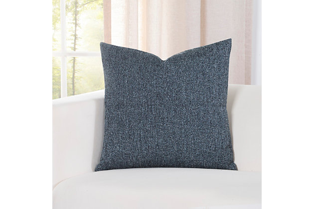 The PoloGear Belmont Blue Eyes Designer Throw Pillow is strikingly solid, with medium blue-gray tones sporting tons of texture. Ideal for a casual lifestyle, this overstuffed pillow is a trendsetting way to enhance a sofa, chair or bed. Removable cover made of polypropylene and polyester | Overstuffed soft polyfill insert  | Hidden zipper closure  | Made in USA | Machine wash