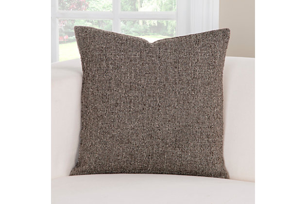 The PoloGear Belmont Greystone Designer Throw Pillow is strikingly solid, with natural stone-hued highlights and tons of texture. Ideal for a casual lifestyle, this overstuffed pillow is a trendsetting way to enhance a sofa, chair or bed. Removable cover made of polypropylene and polyester | Overstuffed soft polyfill insert  | Hidden zipper closure  | Made in USA | Machine wash