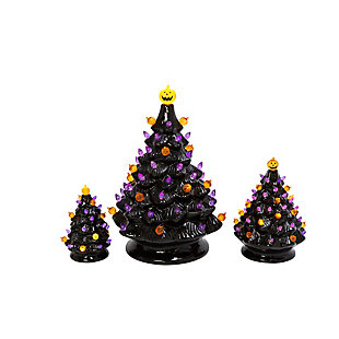 Lighted Dolomite Halloween Trees With Sound (set Of 3), , rollover