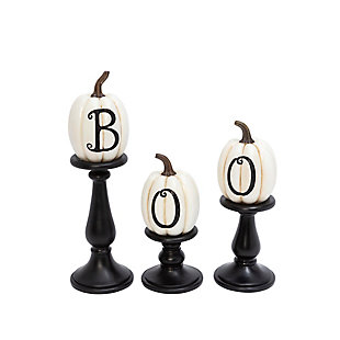 Boo Pumpkins On Candleholders, , rollover