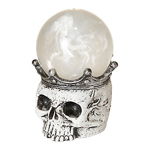 Lighted Spinning Smoky Water Globe Skull With Timer, , large