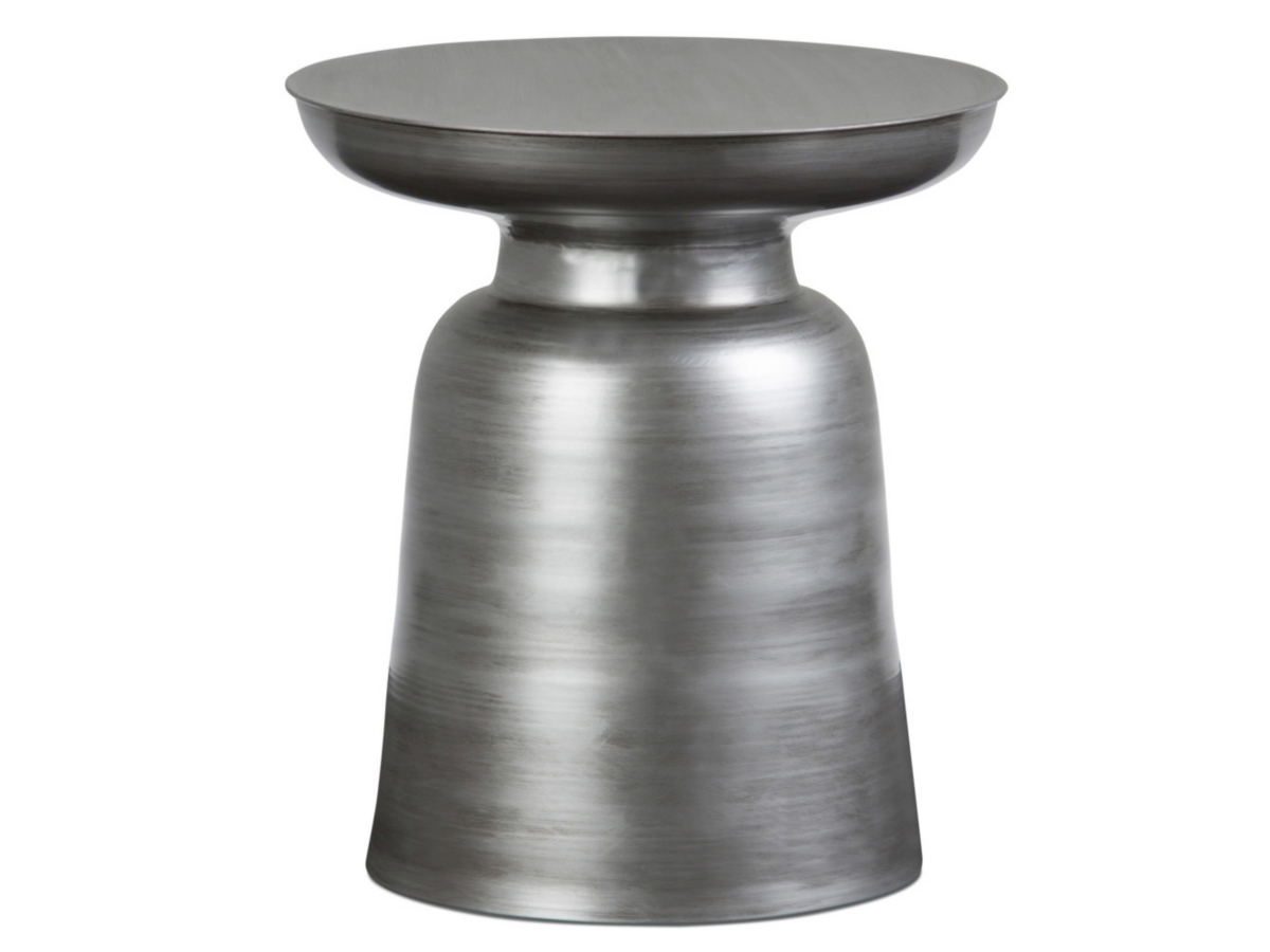 Simpli Home Toby Accent Side Table, Silver, large