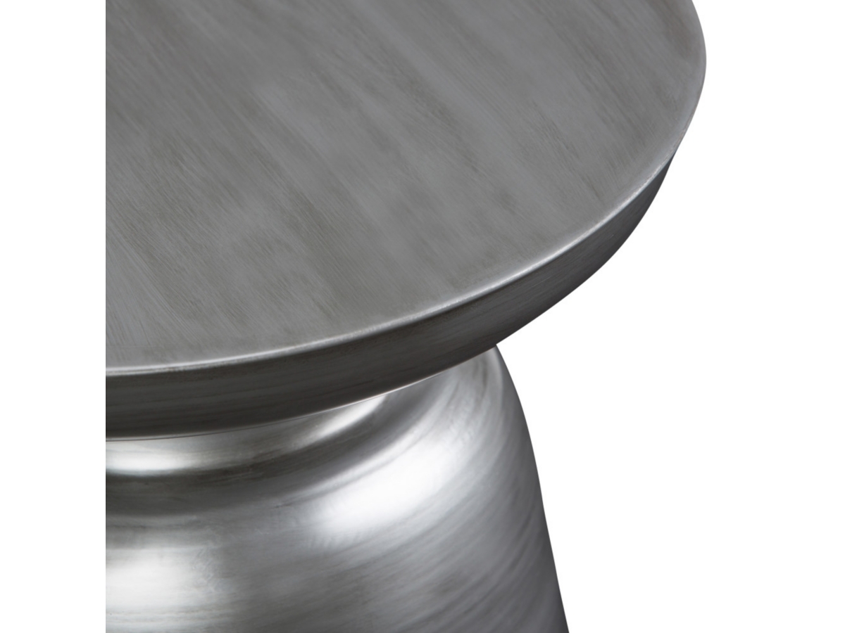 Simpli Home Toby Accent Side Table, Silver, large