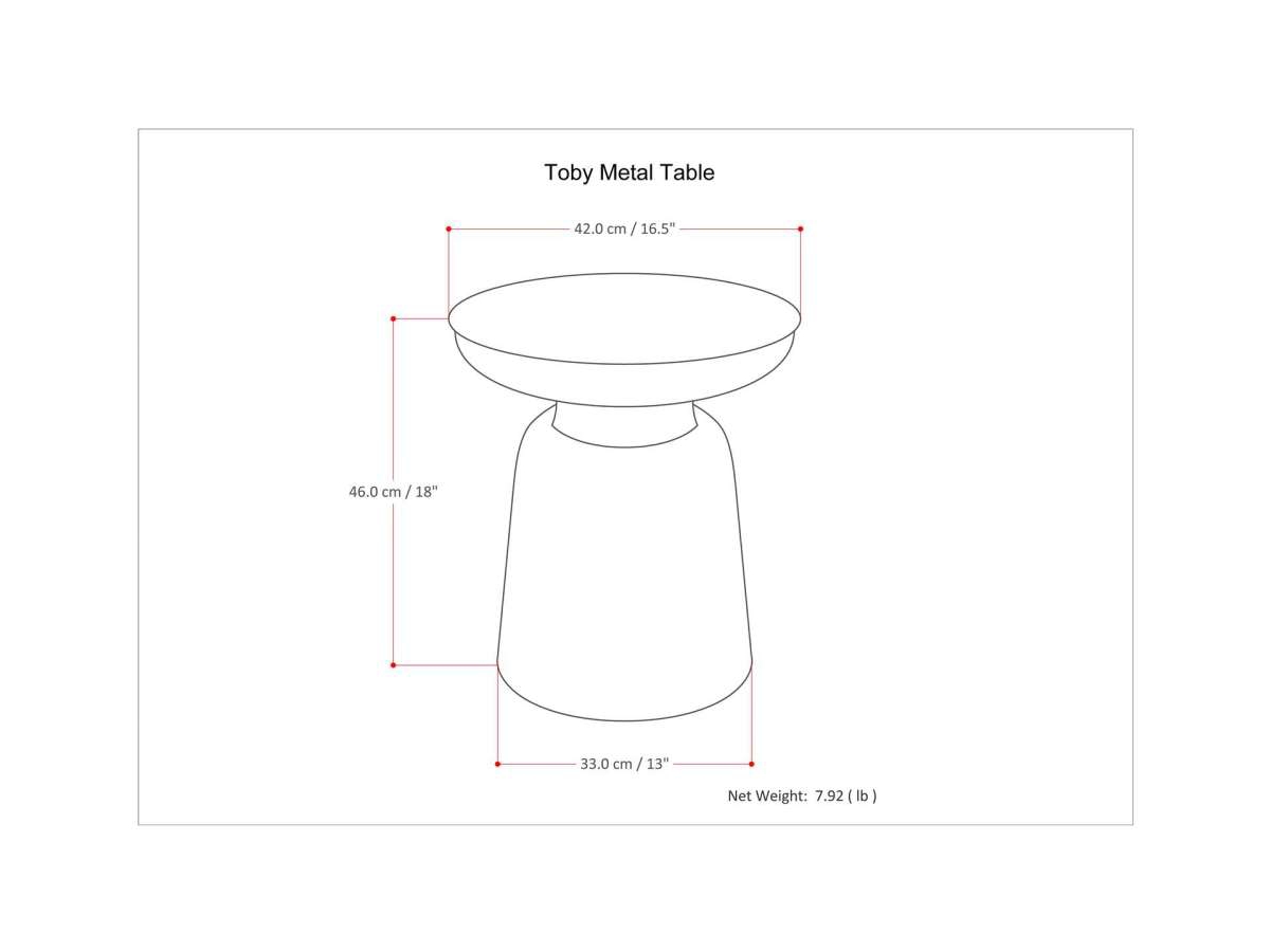 Simpli Home Toby Accent Side Table, Silver, large