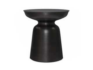 Toby Modern Industrial 17 inch Wide Metal Accent Side Table in Antique Copper, Fully Assembled