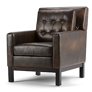 Simpli Home Carrigan Club Chair in Bonded Leather, , large