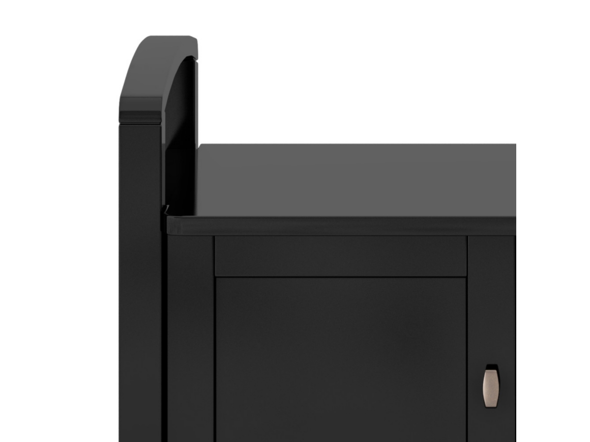 Simpli Home Warm Shaker Entryway Storage Bench, Black, large