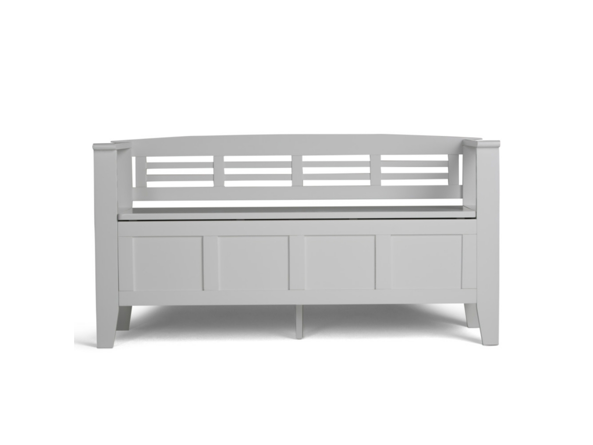 Simpli Home Adams Entryway Storage Bench, White, large
