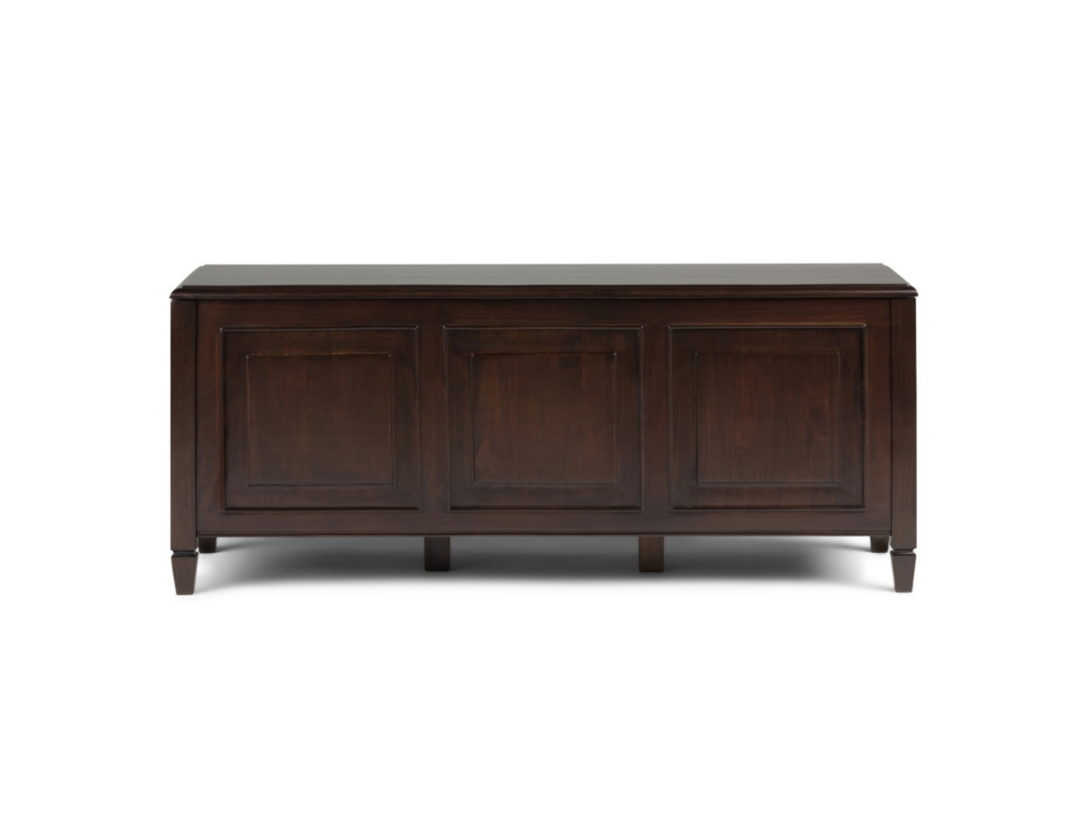 Simpli Home Connaught Storage Bench Trunk, Dark Chestnut Brown, large