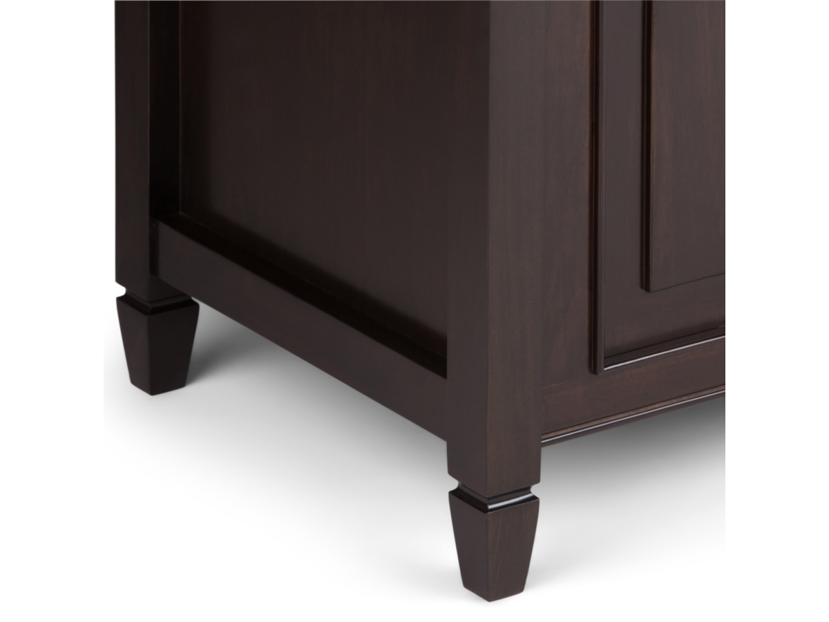 Simpli Home Connaught Storage Bench Trunk, Dark Chestnut Brown, large