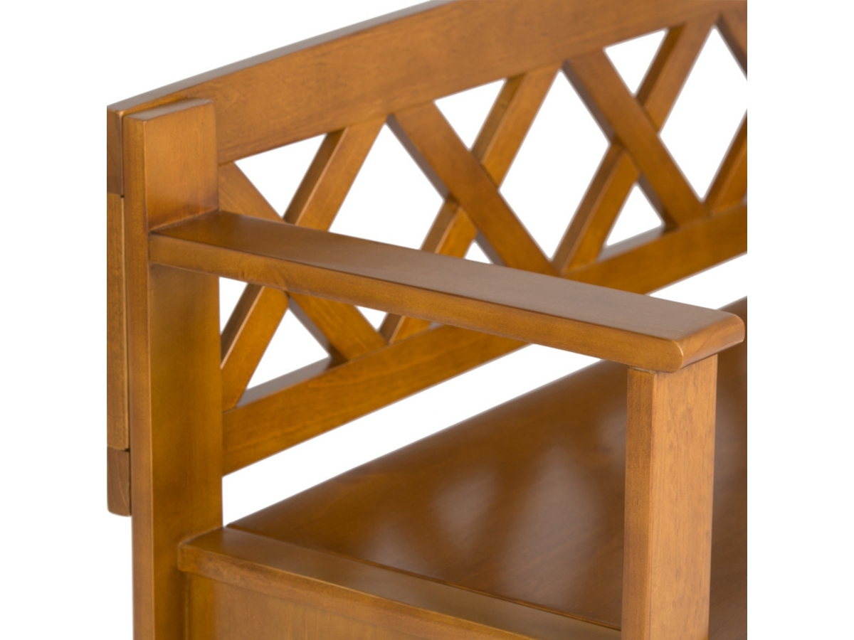 Simpli Home Amherst Entryway Storage Bench, Light Avalon Brown, large