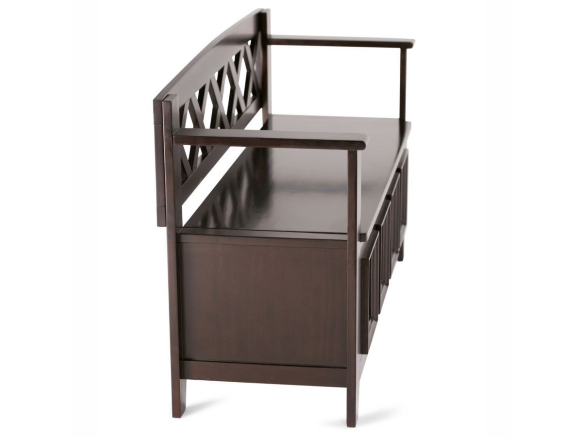 Simpli Home Amherst Entryway Storage Bench, Hickory Brown, large