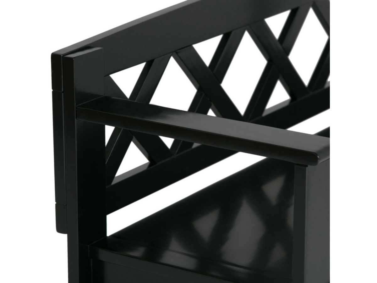 Simpli Home Amherst Entryway Storage Bench, Black, large