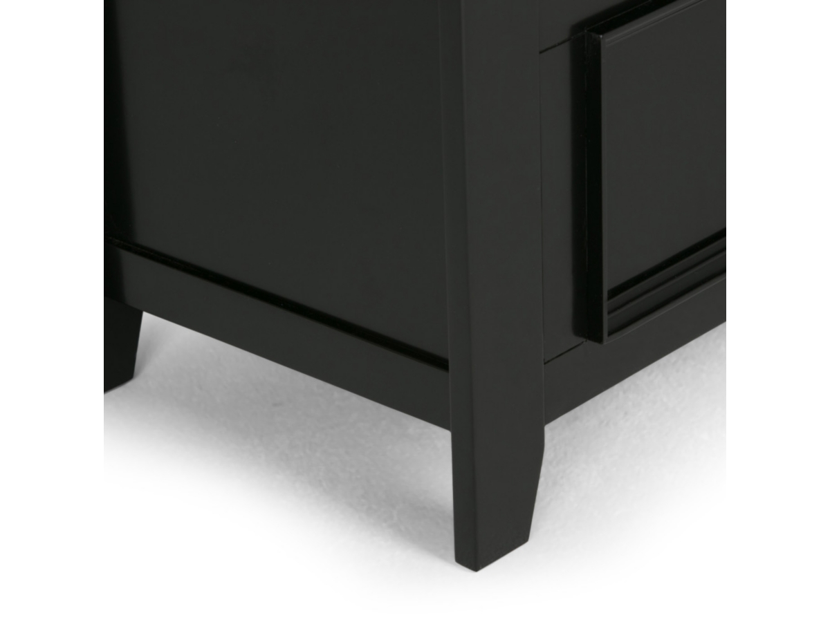 Simpli Home Amherst Entryway Storage Bench, Black, large