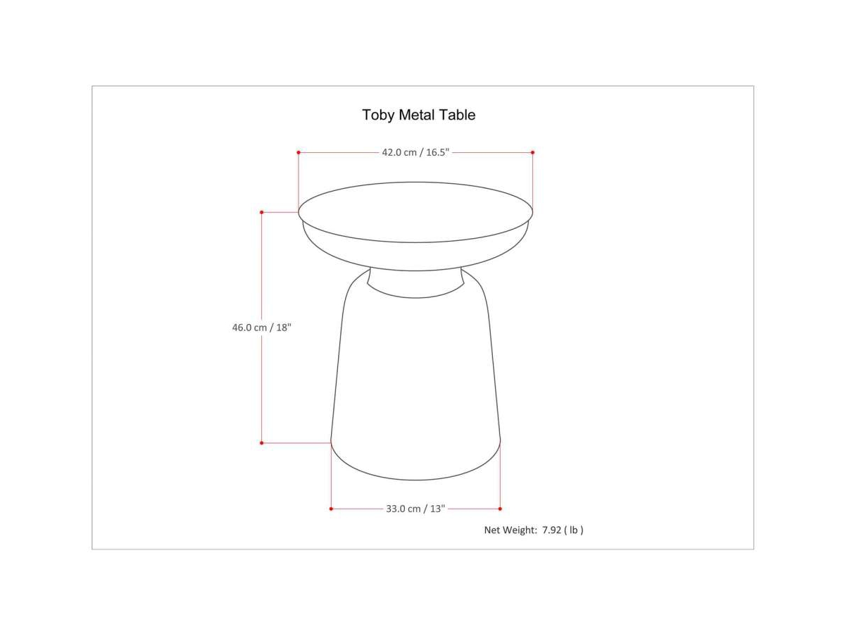 Simpli Home Toby Accent Side Table, Gold, large