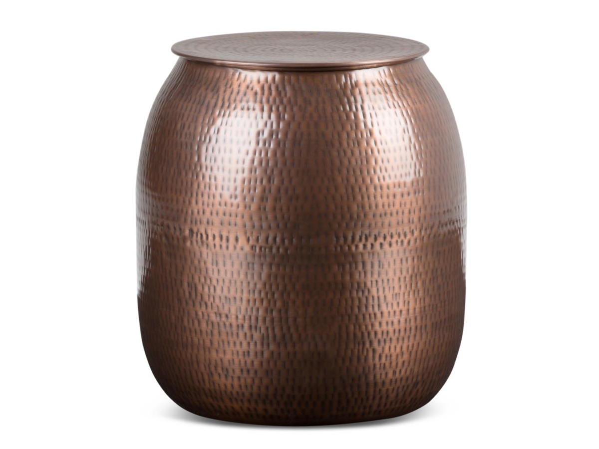 Simpli Home Griffen Storage Accent Side Table, Antique Copper, large