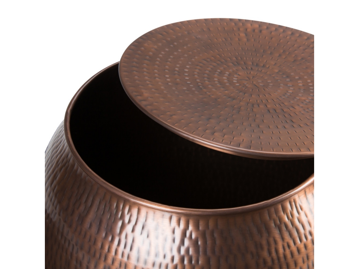 Simpli Home Griffen Storage Accent Side Table, Antique Copper, large