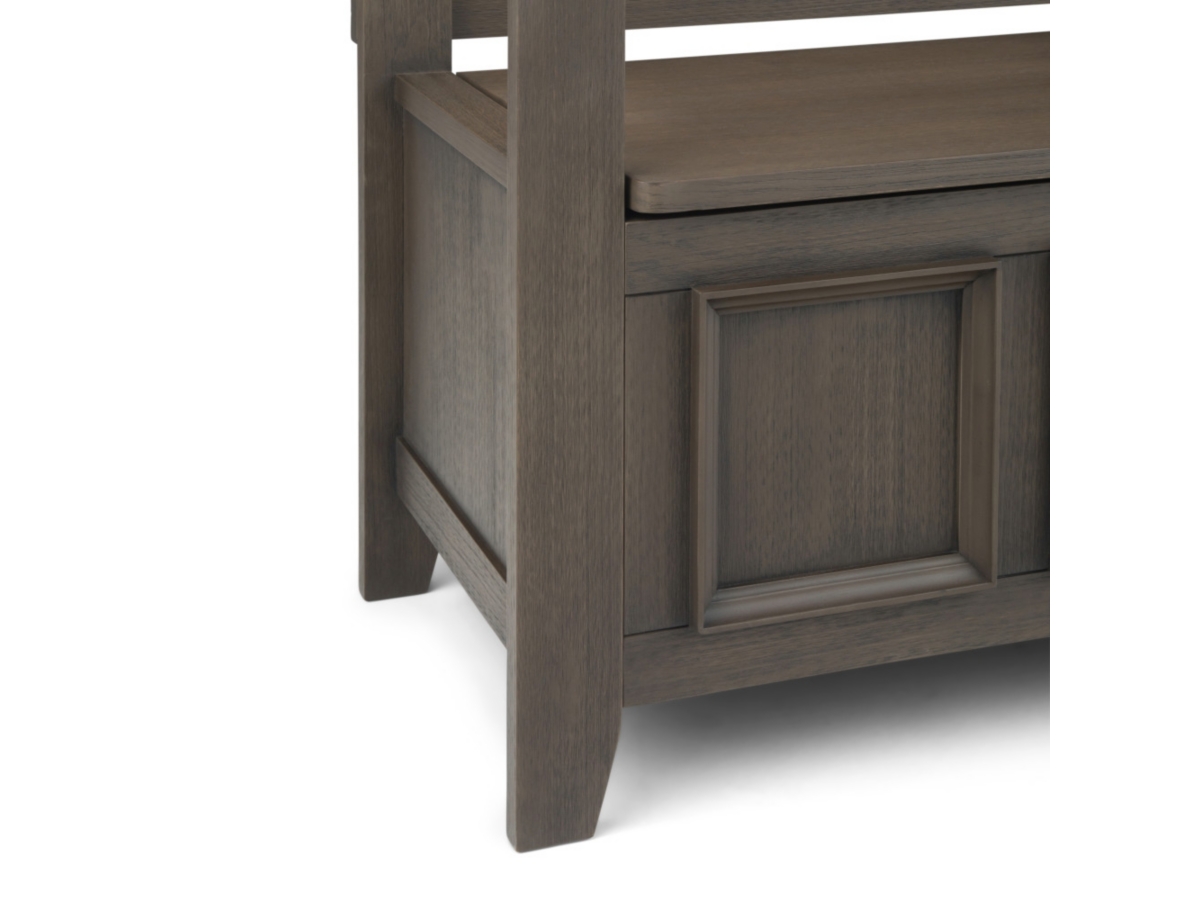Simpli Home Amherst Entryway Storage Bench, Farmhouse Gray, large