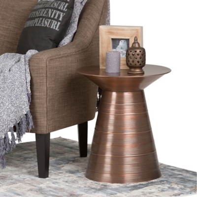 Sheridan Metal Accent Table, Aged Copper