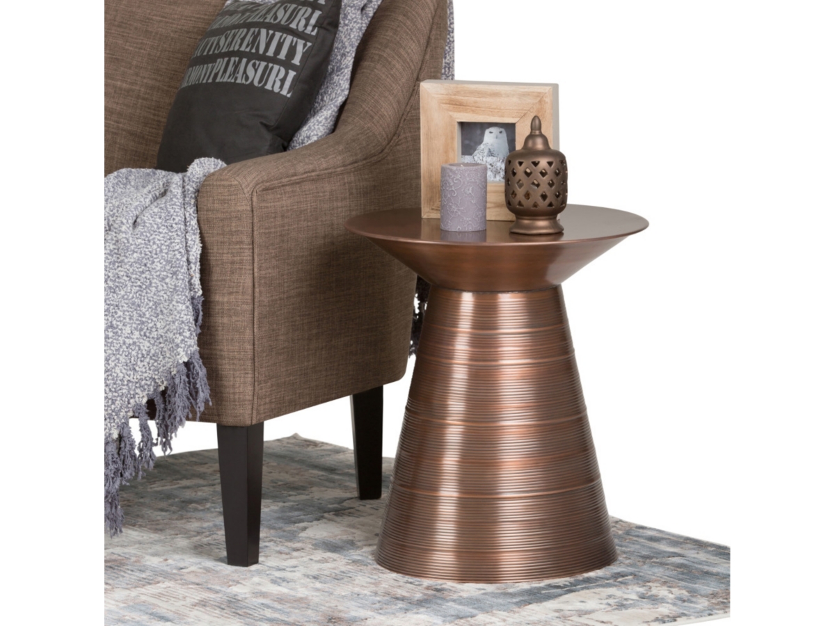 Simpli Home Sheridan Accent Side, Aged Copper, large
