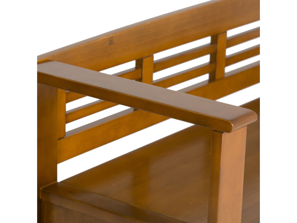 Simpli Home Amherst Entryway Storage Bench, Light Avalon Brown, large