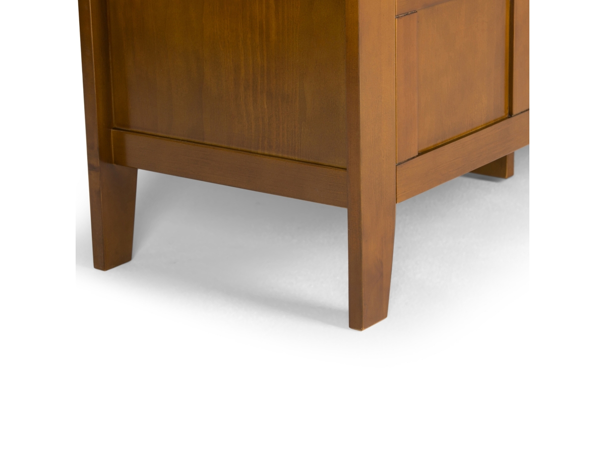 Simpli Home Amherst Entryway Storage Bench, Light Avalon Brown, large