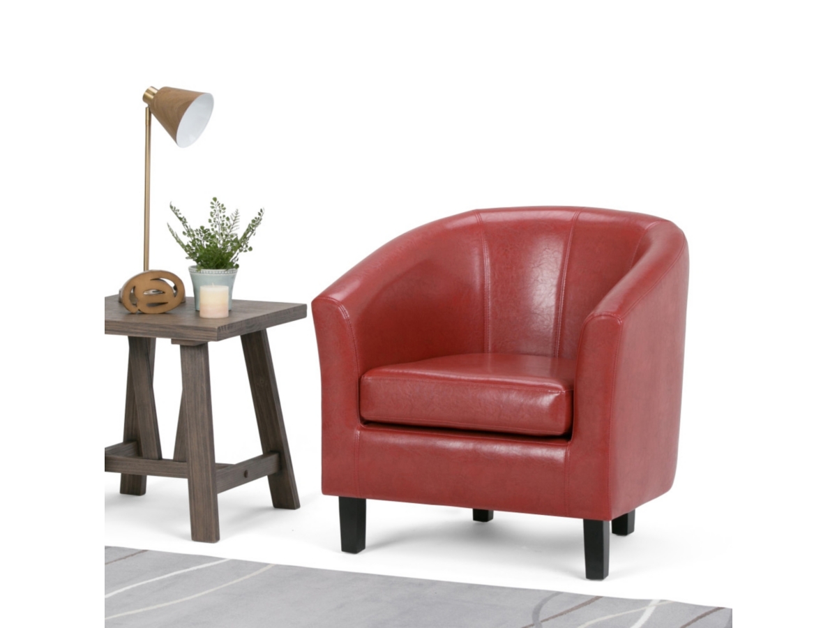Simpli Home Austin Tub Chair, Red, large