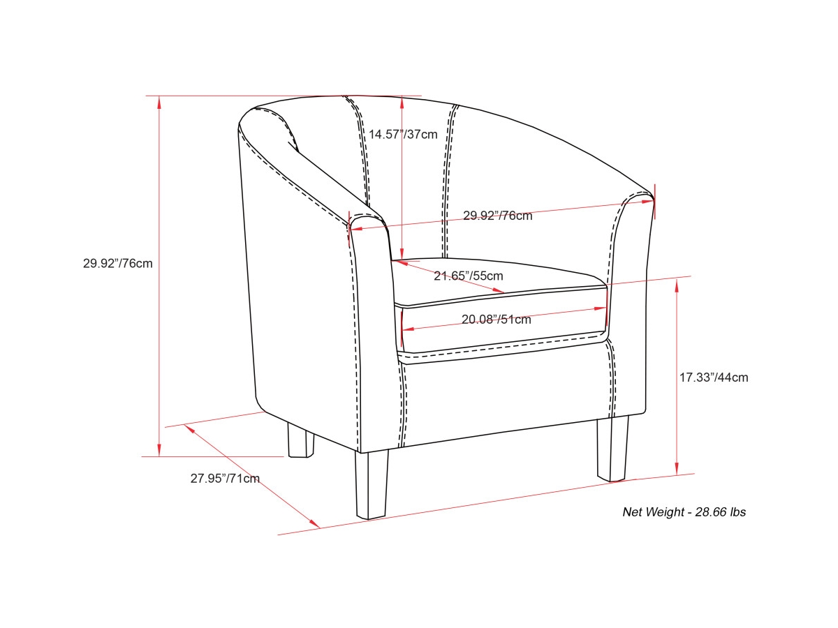 Simpli Home Austin Tub Chair, Espresso, large