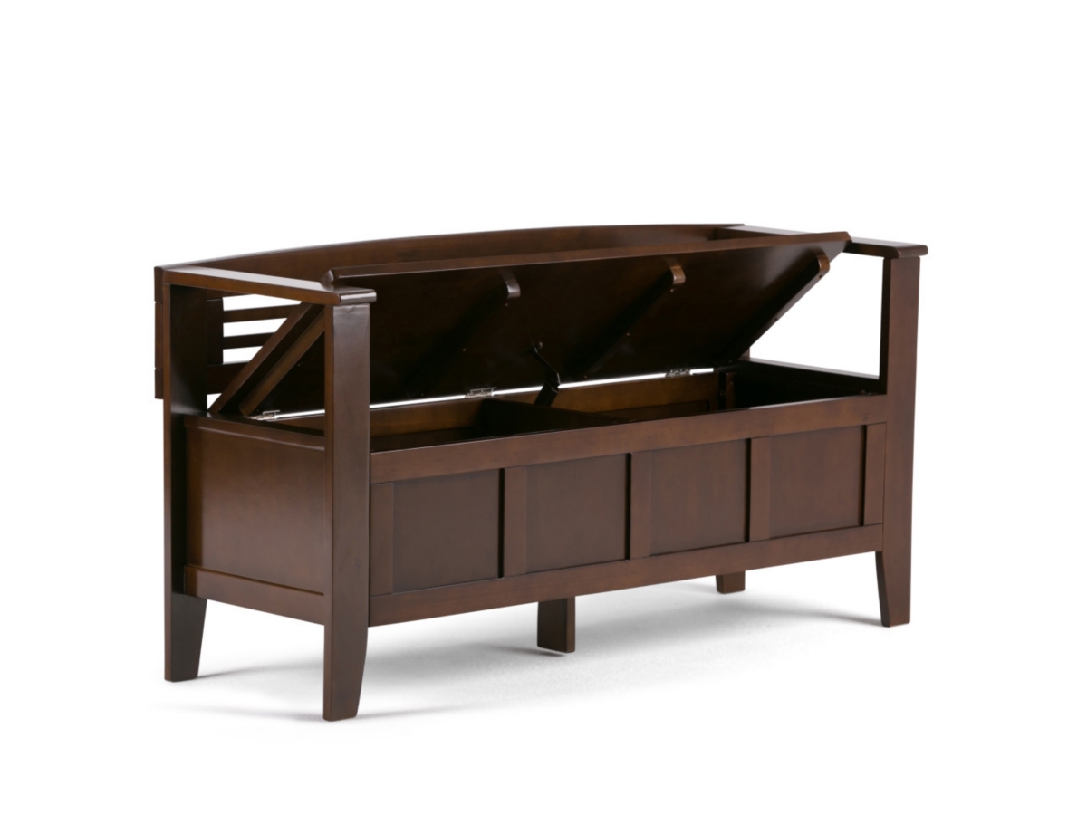 Simpli Home Adams Entryway Storage Bench, Rustic Medium Brown, large