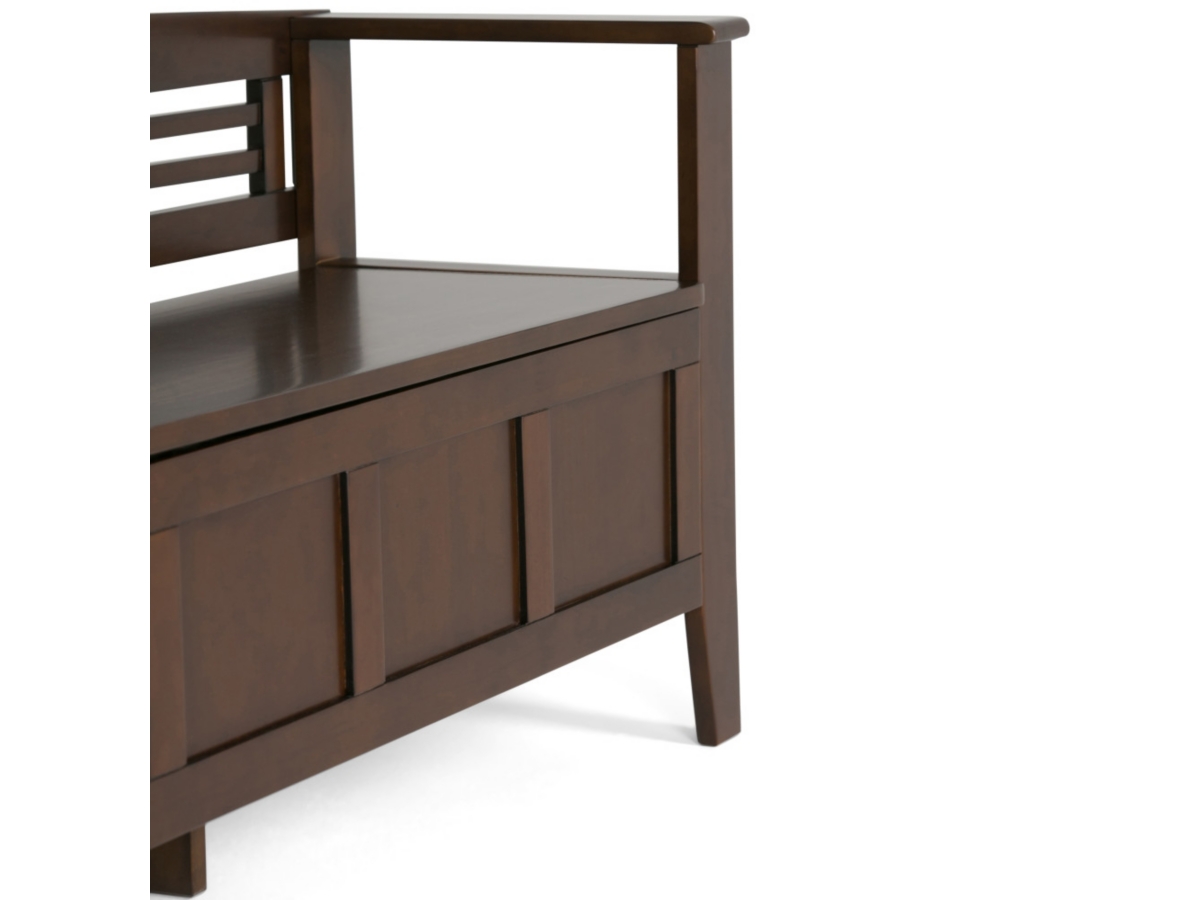 Simpli Home Adams Entryway Storage Bench, Rustic Medium Brown, large