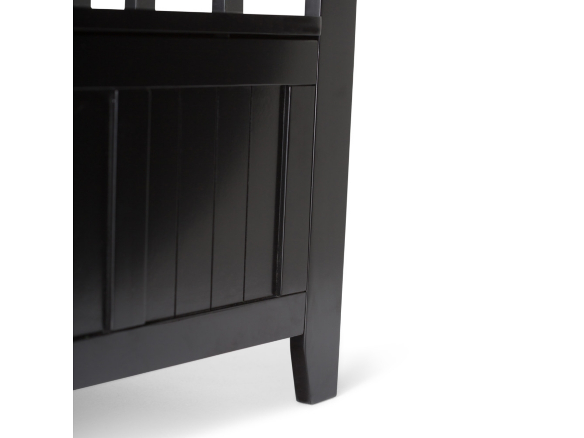 Simpli Home Acadian Entryway Storage Bench, Black, large