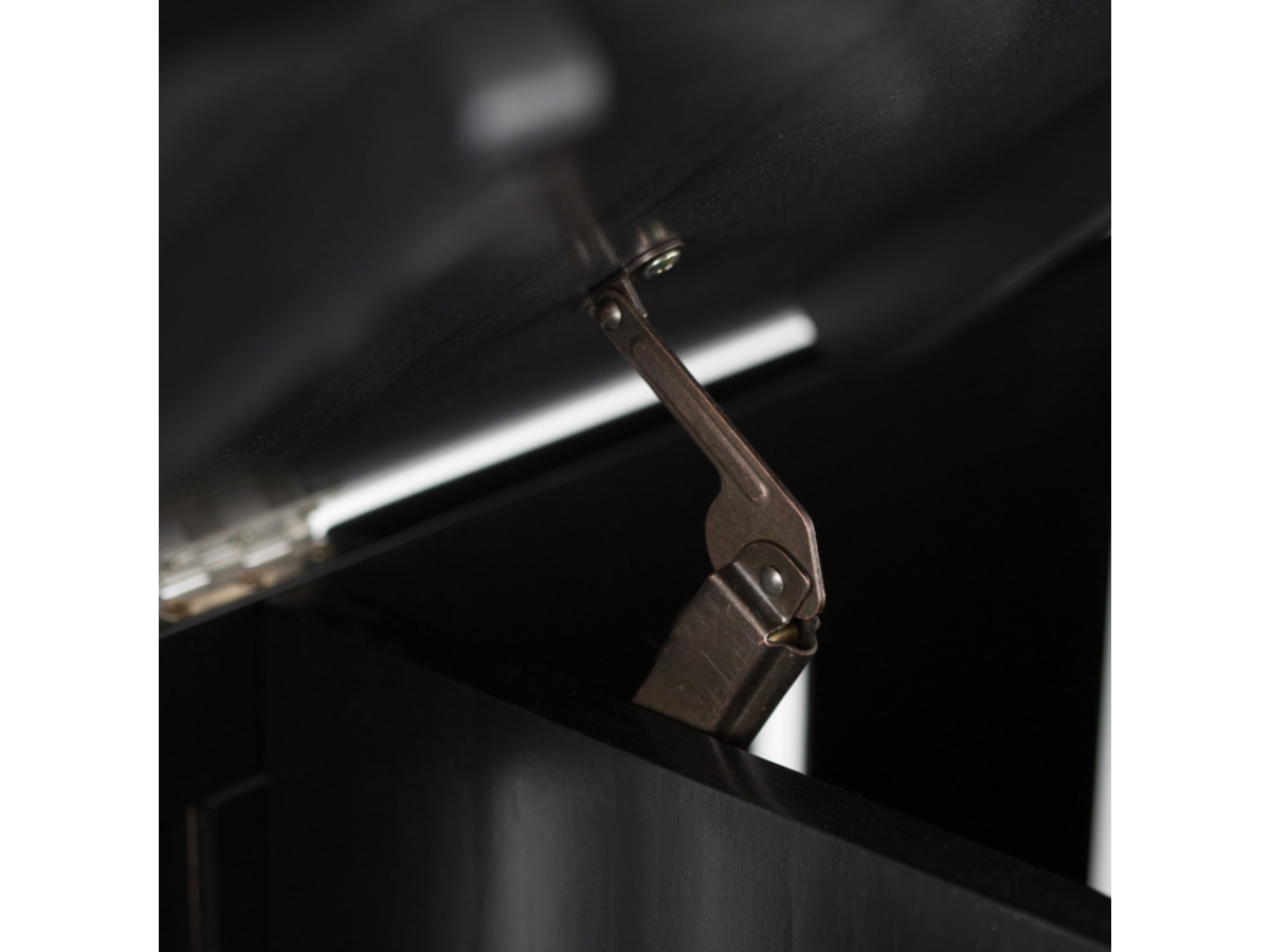 Simpli Home Acadian Entryway Storage Bench, Black, large